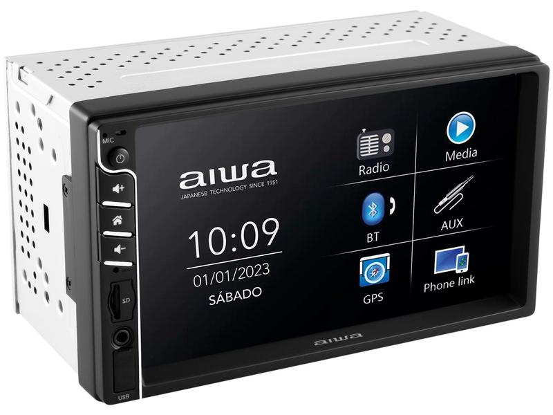 Aiwa Infotainment 464V2 コンピュータモニター Central Aiwa Multimídia 2 Din com Espelhamento Bluetooth 7” Touch